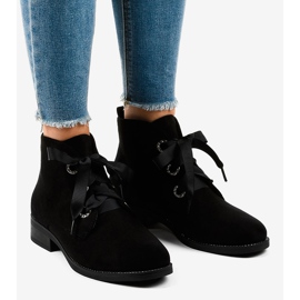 Botas negras con cordones de ante K123 negro 1