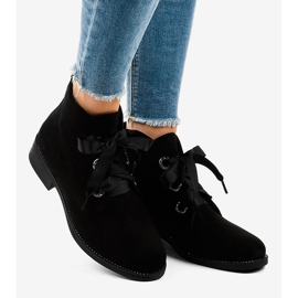 Botas negras con cordones de ante K123 negro 2