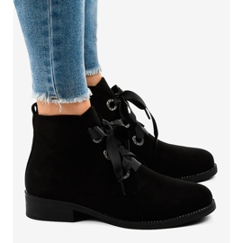 Botas negras con cordones de ante K123 negro 3