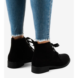 Botas negras con cordones de ante K123 negro 4