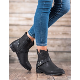 Groto Gogo Botines calados con hebilla negro 5