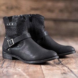 Groto Gogo Botines calados con hebilla negro 2