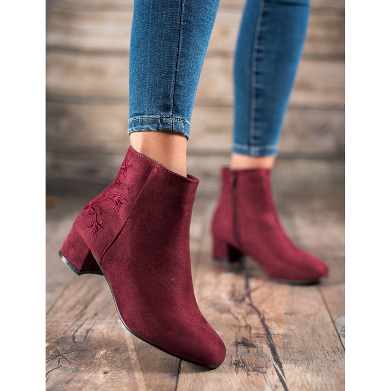 Small Swan Botas con aplicación rojo 2