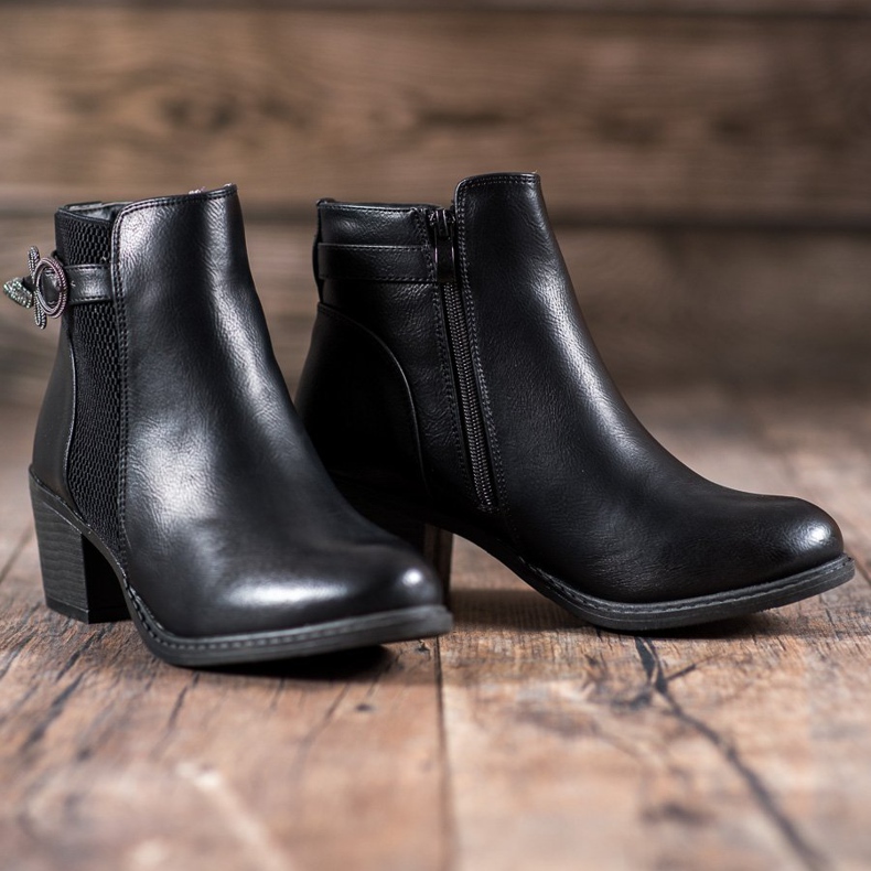 Abloom Botas con hebilla decorativa negro 1 Abloom Botas con hebilla decorativa negro 1