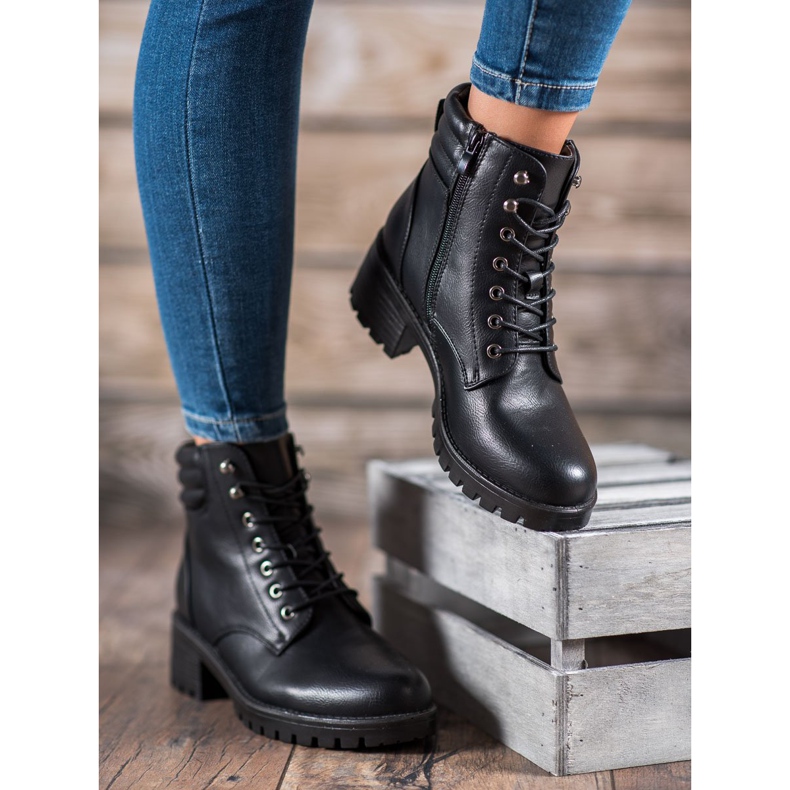Abloom Botas con cordones negro 1 Abloom Botas con cordones negro 1