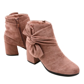 Botas de ante rosa en el poste Y-52 rosado 3