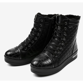 Zapatillas negras aisladas con cremallera 9015-1 negro 3