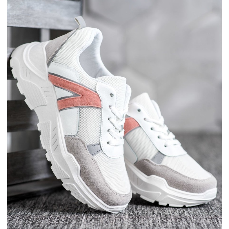 SHELOVET Zapatillas deportivas blanco rosa multicolor 2