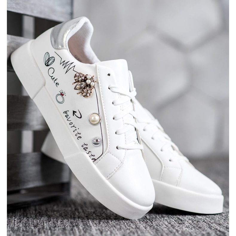 Bestelle Zapatos deportivos con adornos blanco 2