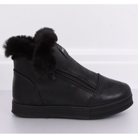 Deportivas negras hasta los tobillos con pelo W19-29 Negro 5