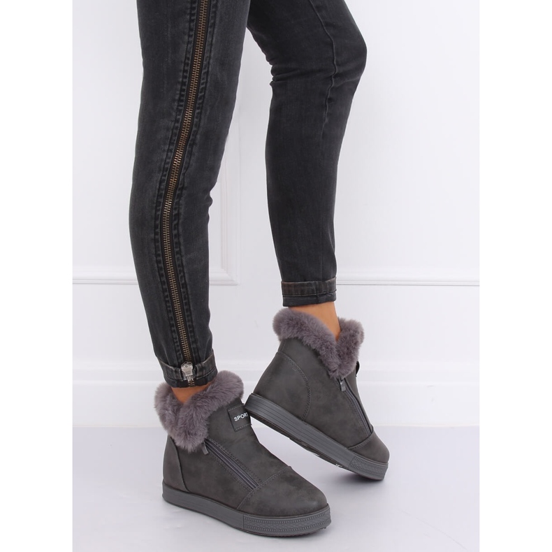 Deportivas tobilleras grises con pelo W19-29 Gris 2 Deportivas tobilleras grises con pelo W19-29 Gris 2