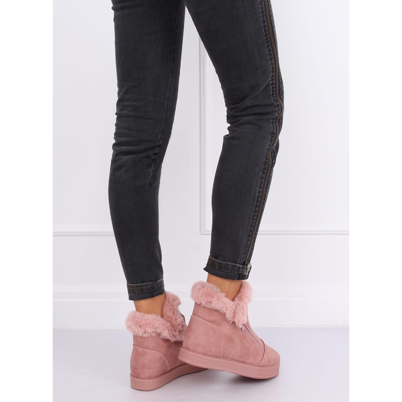 Deportivas tobilleras rosas con pelo W19-29 Pink 2