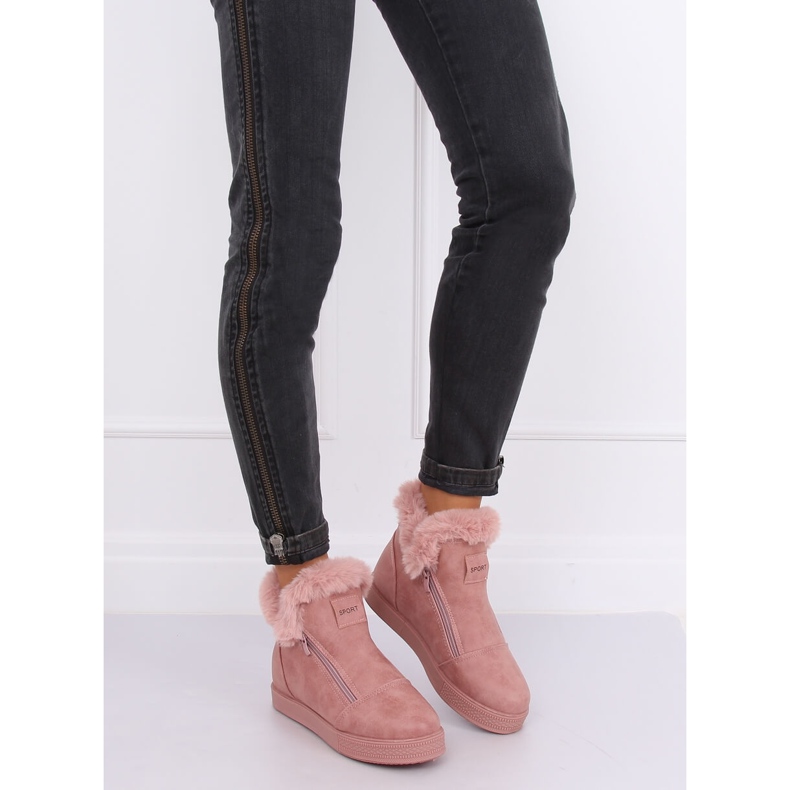 Deportivas tobilleras rosas con pelo W19-29 Pink 1