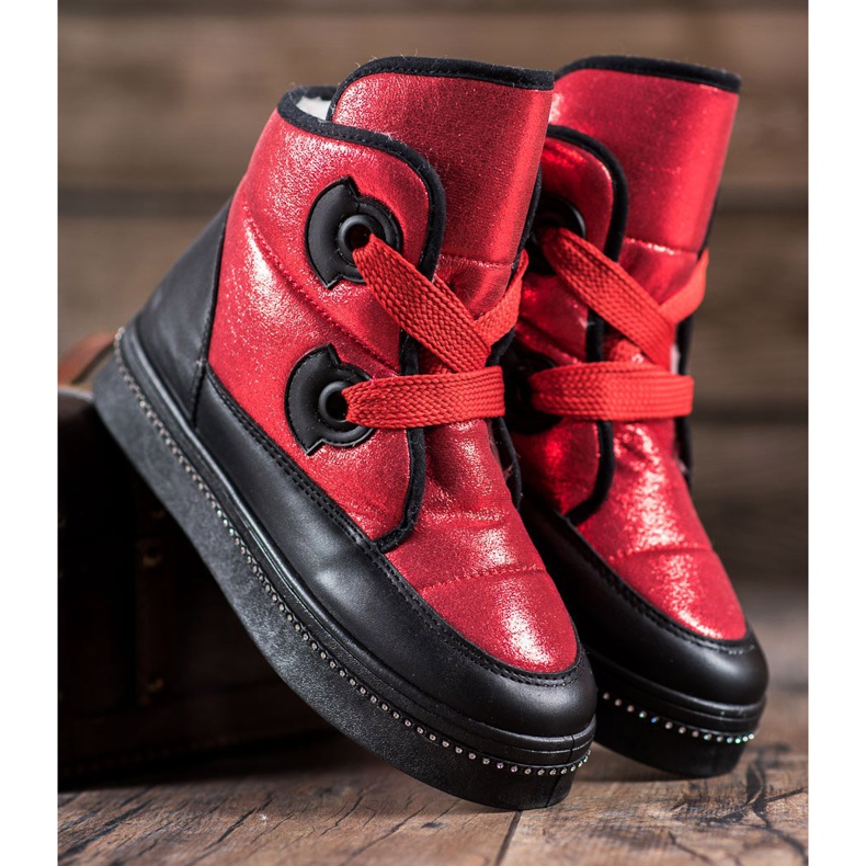 RTX WALK Botas de nieve con cristales rojo 1 RTX WALK Botas de nieve con cristales rojo 1