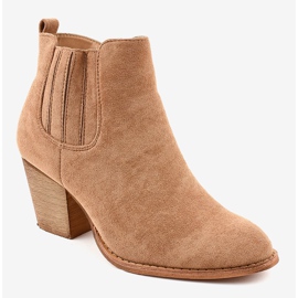 Botas de ante beige en el poste SA-3338 1