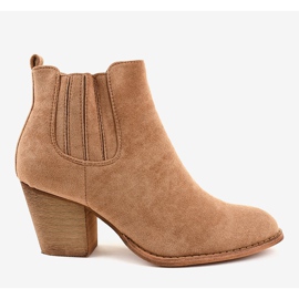Botas de ante beige en el poste SA-3338 2