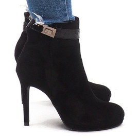 Botas elegantes de tacón alto 1609-211 Negro 1