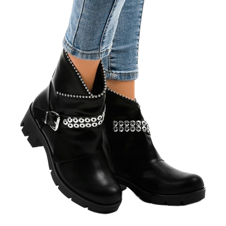 Botas negras de mujer decoradas con A-337 negro 1