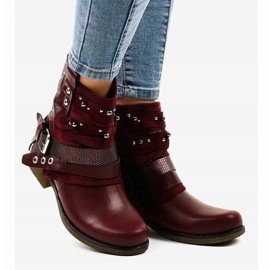 Botas cálidas granates, ricamente decoradas A-351 rojo 2