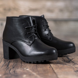SHELOVET Botas con cordones en la plataforma negro 2