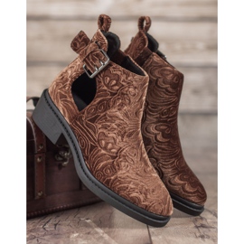 Corina Botas de terciopelo marrón 1