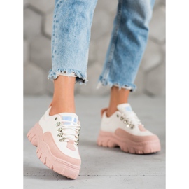 SHELOVET Calzado deportivo con cordones rosa 2