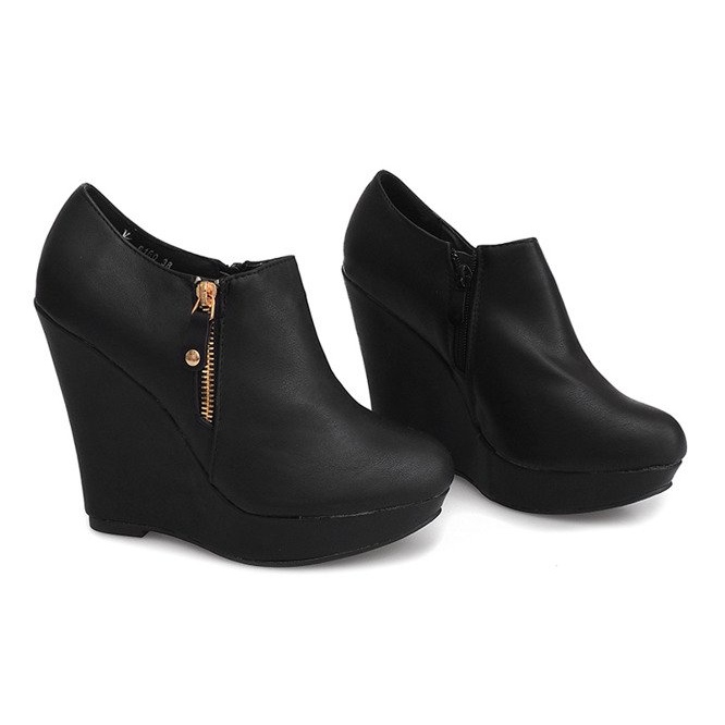 Botas de cuña en cuña B160 negro 1