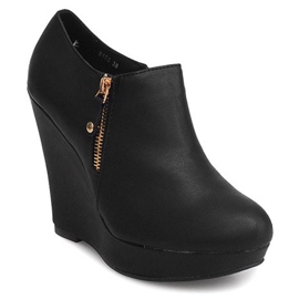 Botas de cuña en cuña B160 negro 3