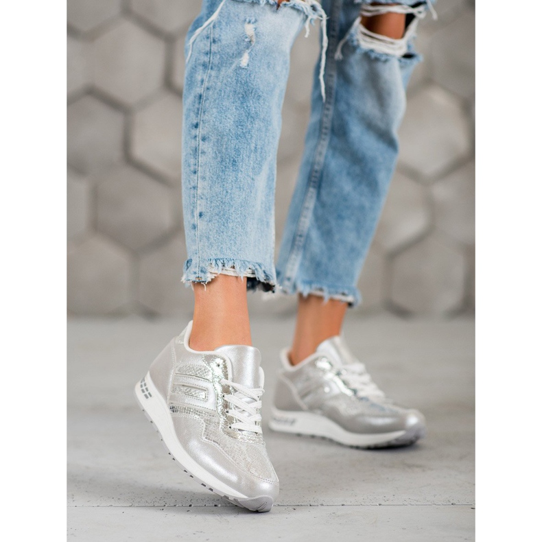 SHELOVET Zapatillas con estampado de serpiente gris 1