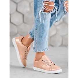 SHELOVET Zapatillas con purpurina rosado 4