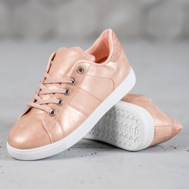 SHELOVET Zapatillas con purpurina rosado 3