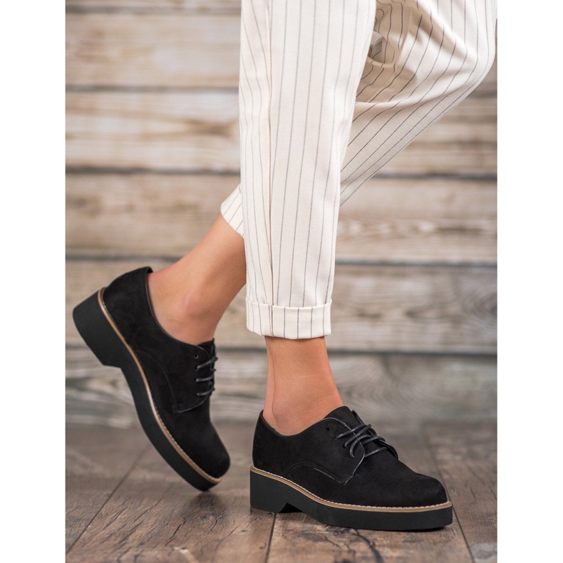 SHELOVET Zapatos de ante negros 2