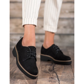 SHELOVET Zapatos de ante negros 3