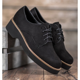 SHELOVET Zapatos de ante negros 1