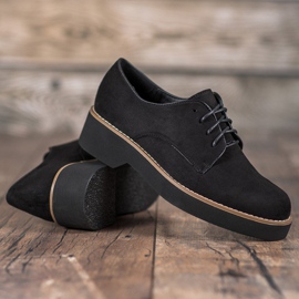 SHELOVET Zapatos de ante negros 4