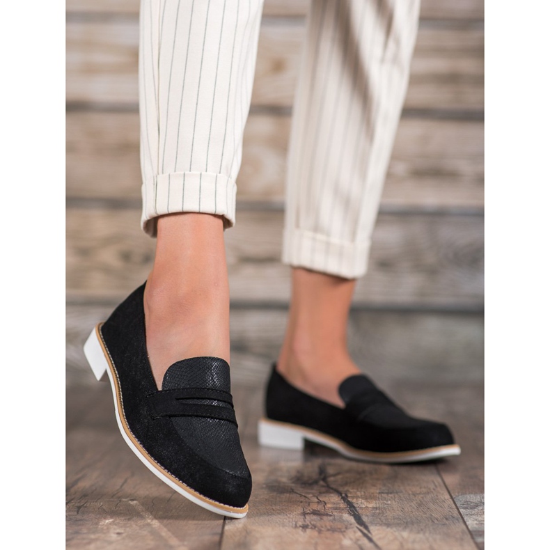 Bestelle Mocasines Con Purpurina negro 2