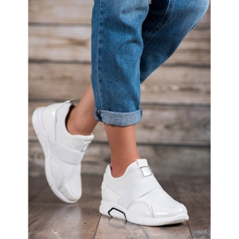 Ideal Shoes Zapatillas sin cordones de moda blanco 5