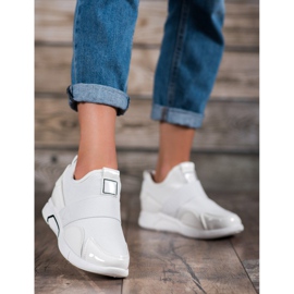 Ideal Shoes Zapatillas sin cordones de moda blanco 2