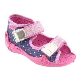 Calzado infantil befado 242P093 azul marino rosado gris 1
