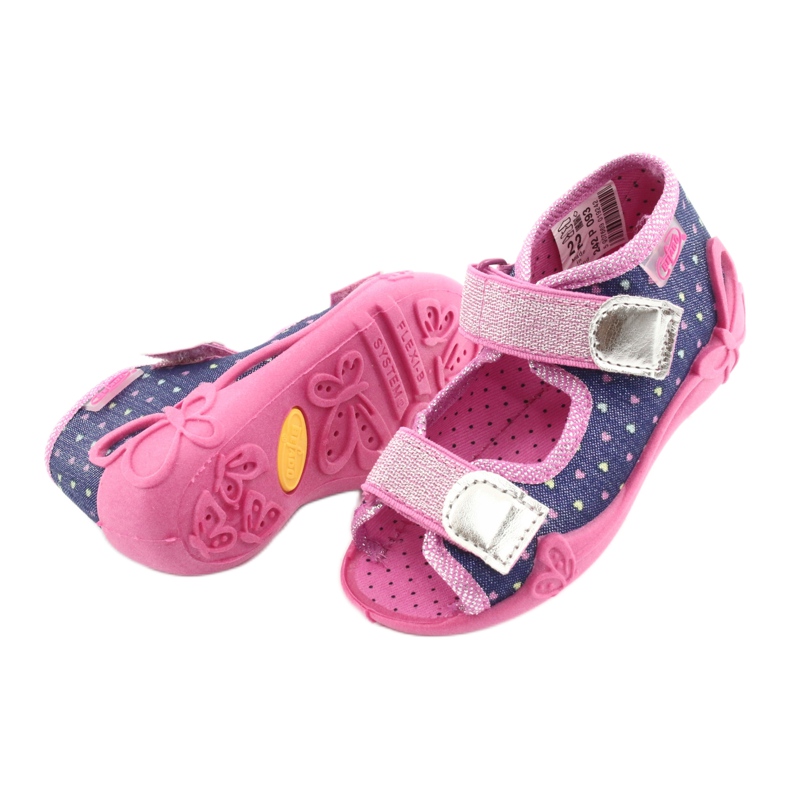 Calzado infantil befado 242P093 azul marino rosado gris 4