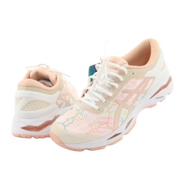 Zapatillas de running Asics gel Kayano 24 Lite Show W T8A9N-0101 blanco marrón naranja verde 3