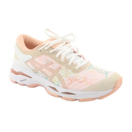 Zapatillas de running Asics gel Kayano 24 Lite Show W T8A9N-0101 blanco marrón naranja verde 1