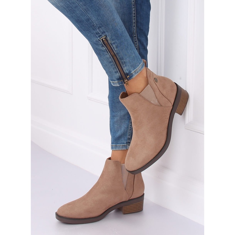 Botines Chelsea beige para mujer 8B978 Caqui 2