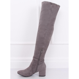 Botas mosqueteras con tacones bajos gris YL-151 Gris 1