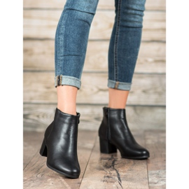 SHELOVET Botas clásicas de cuero ecológico negro 1
