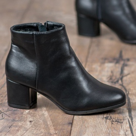 SHELOVET Botas clásicas de cuero ecológico negro 3