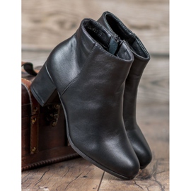SHELOVET Botas clásicas de cuero ecológico negro 4