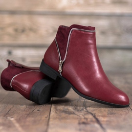 Anesia Paris Botas de mujer granate rojo 2