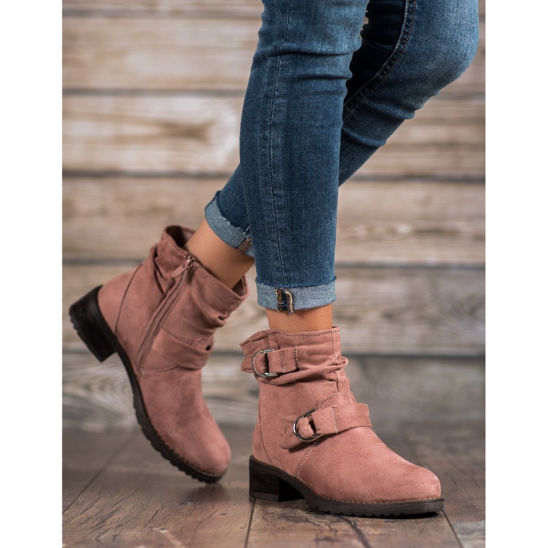 SDS Botines de ante rosa 1