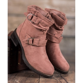 SDS Botines de ante rosado 3